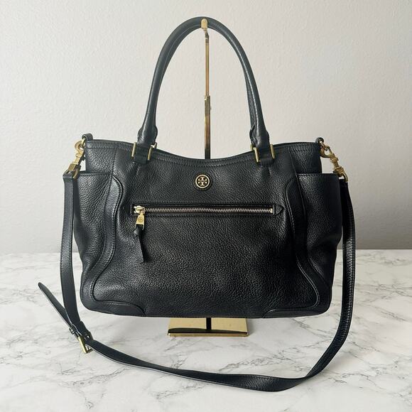 Tory Burch Pebbled Leather Frances Satchel - Picture 1 of 15